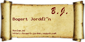 Bogert Jordán névjegykártya